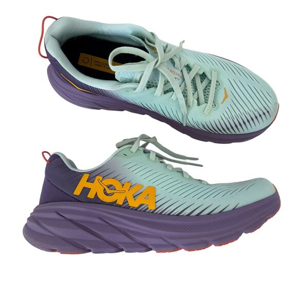 Hoka Shoes - Hoka Rincon 3 Lightweight Sneakers Running Shoes Blue Glass Chalk Violet W's 10B